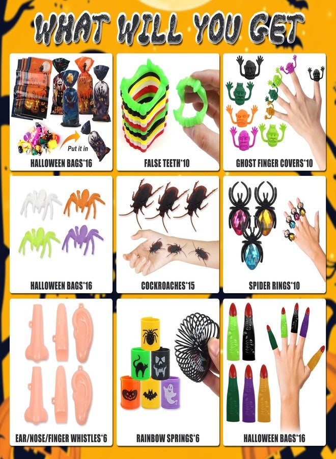 xFFFun 224 PCS Halloween Party Favors for Kids, Halloween Toys Bulk for Kids Goodie Bag Stuffers, School Classroom Prizes, Trick or Treat Toys, Carnival Treats Bag Fillers for Students Gifts - Image 3